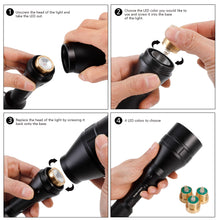 Load image into Gallery viewer, LUMENSHOOTER D8A Dimmable Hunting Light Flashlights Kit, Green Red White Infrared 850nm