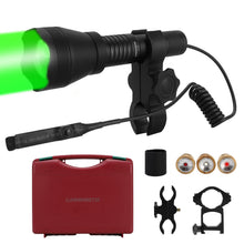 Load image into Gallery viewer, LUMENSHOOTER Ultimate A10 Zoomable Hunting Light with Rubber Halo Shield, Green Red White and 850nm Infrared LEDs for Predator, Coyote, Varmint, Hog