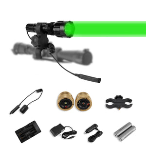 LUMENSHOOTER LS250 Long Range Hunting Light Kit, Green Red White Interchangeable LED Modules, Predator Flashlight for Coyote Hog Fox and Varmint