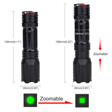 Load image into Gallery viewer, LUMENSHOOTER C4 3AAA Multicolor Flashlight, Zoomable Green Red Blue White Tactical Flashlights (Batteries Not Included)