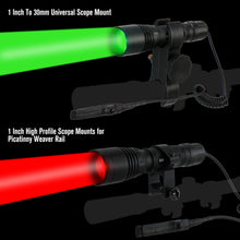 Load image into Gallery viewer, LUMENSHOOTER S2plus Scope Mounted Hunting Light Kit, Interchangeable Green Red White LED Modules, Zoomable Flashlight for Coyote Predator Varmint Hog
