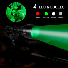 Load image into Gallery viewer, LUMENSHOOTER D8A Dimmable Hunting Light Flashlights Kit, Green Red White Infrared 850nm