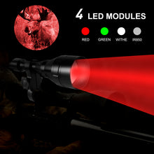 Load image into Gallery viewer, LUMENSHOOTER D8A Dimmable Hunting Light Flashlights Kit, Green Red White Infrared 850nm