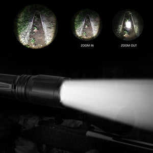 LUMENSHOOTER C4 3AAA Multicolor Flashlight, Zoomable Green Red Blue White Tactical Flashlights (Batteries Not Included)