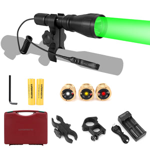 LUMENSHOOTER LS350 Predator Hunting Light Kit,Green Red White Amber Interchangeable LED Modules, for Coyote Hog Fox and Varmint