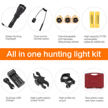 Load image into Gallery viewer, LUMENSHOOTER LS350 Predator Hunting Light Kit,Green Red White Amber Interchangeable LED Modules, for Coyote Hog Fox and Varmint